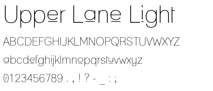 Upper Lane Light font